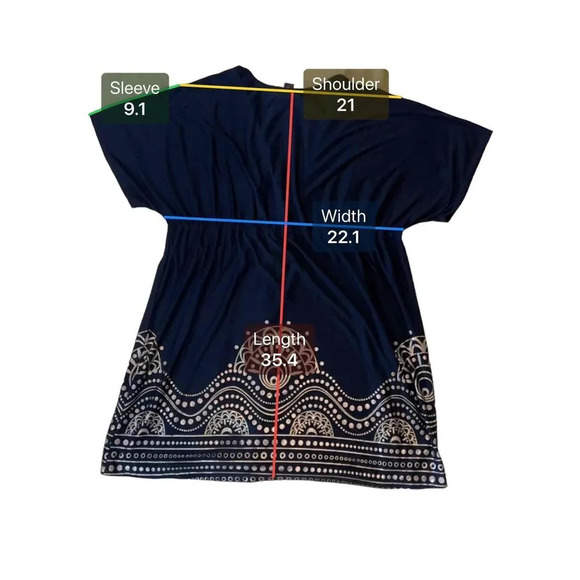 Swimsuits For All Women's Navy & Silver V-Neck Dress w/ Details Cover-up Size 26 - Picture 7 of 7